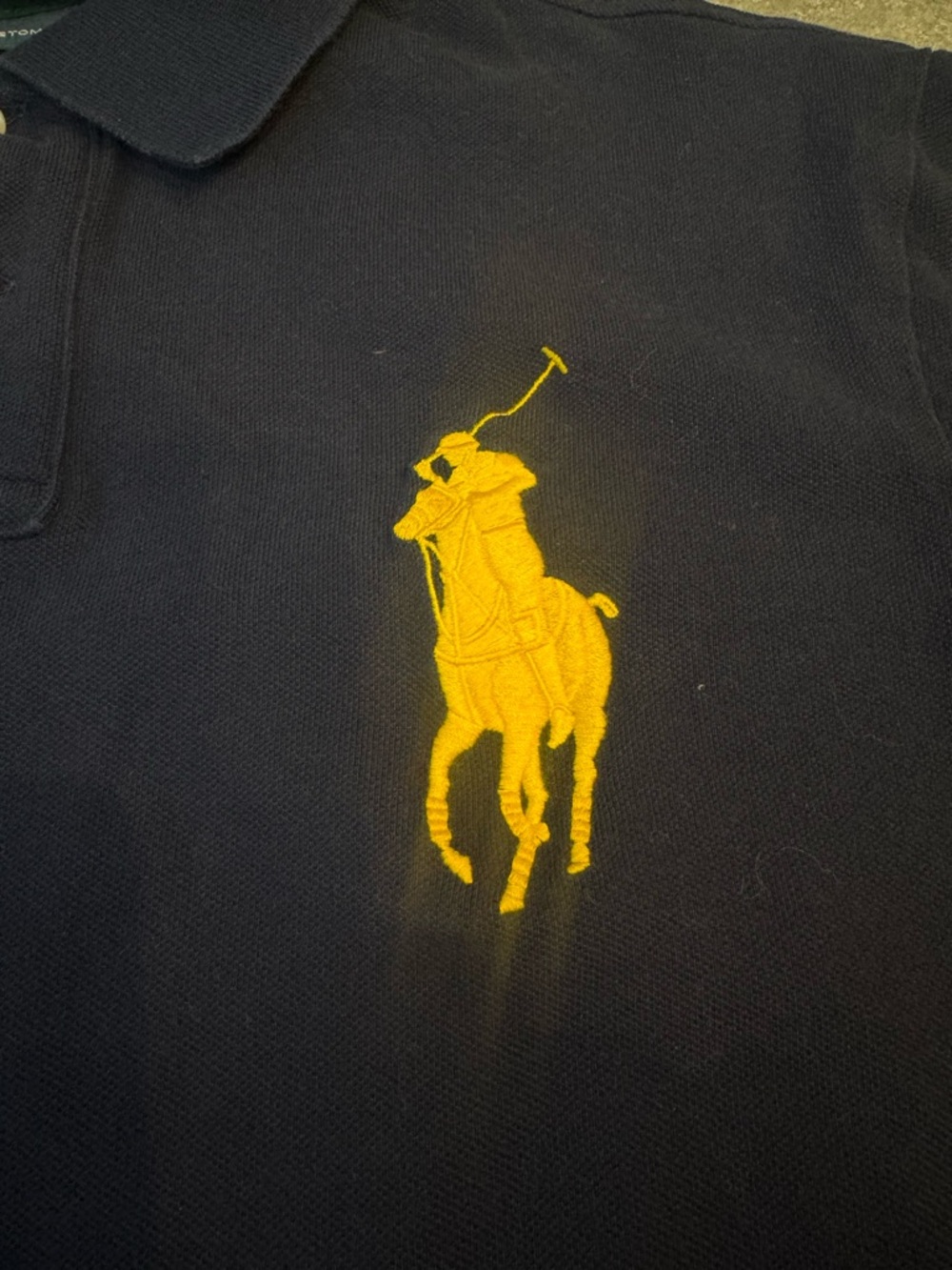 Polo Ralph Lauren yellow big pony navy polo shirt men’s XL - Picture 2 of 6